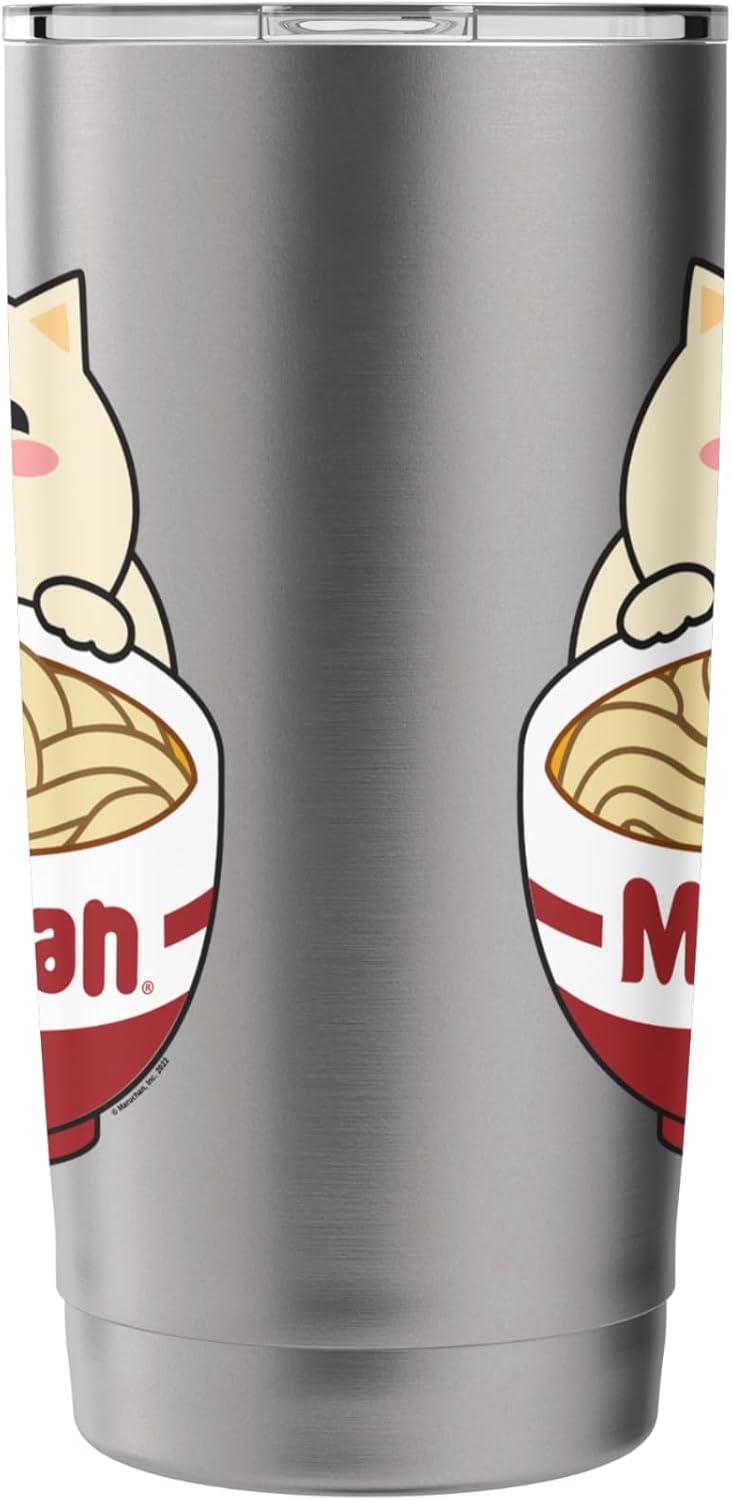 image:imageMaruchan Instant Lunch Cute Cat Ramen Bowl Logo Stainless Steel Insulated TumblerBrushed Steel