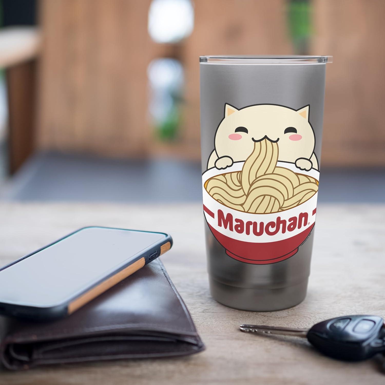 image:imageMaruchan Instant Lunch Cute Cat Ramen Bowl Logo Stainless Steel Insulated TumblerBrushed Steel