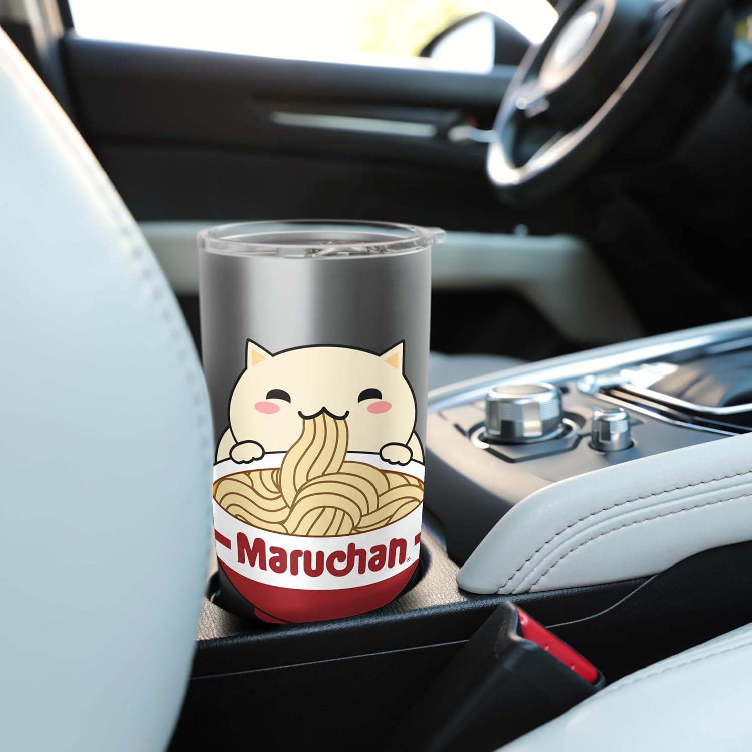 image:imageMaruchan Instant Lunch Cute Cat Ramen Bowl Logo Stainless Steel Insulated TumblerBrushed Steel