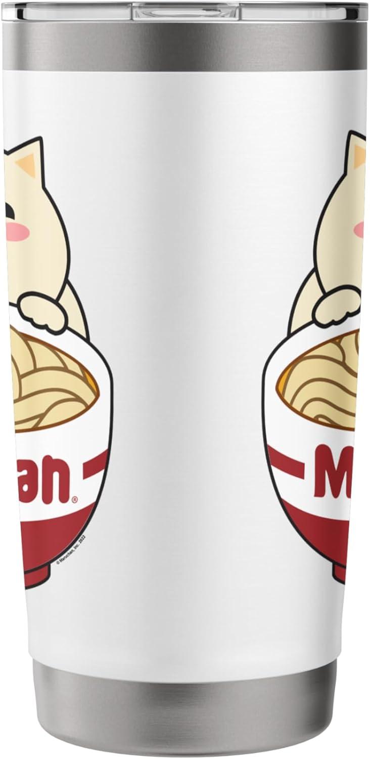 image:imageMaruchan Instant Lunch Cute Cat Ramen Bowl Logo Stainless Steel Insulated TumblerWhite