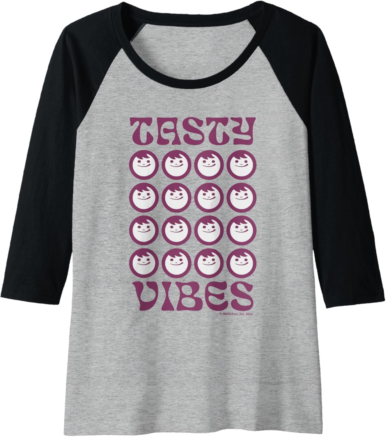 image:imageMaruchan Instant Lunch Groovy Tasty Vibes Grid Logo Raglan Baseball TeeBlackAthletic Heather