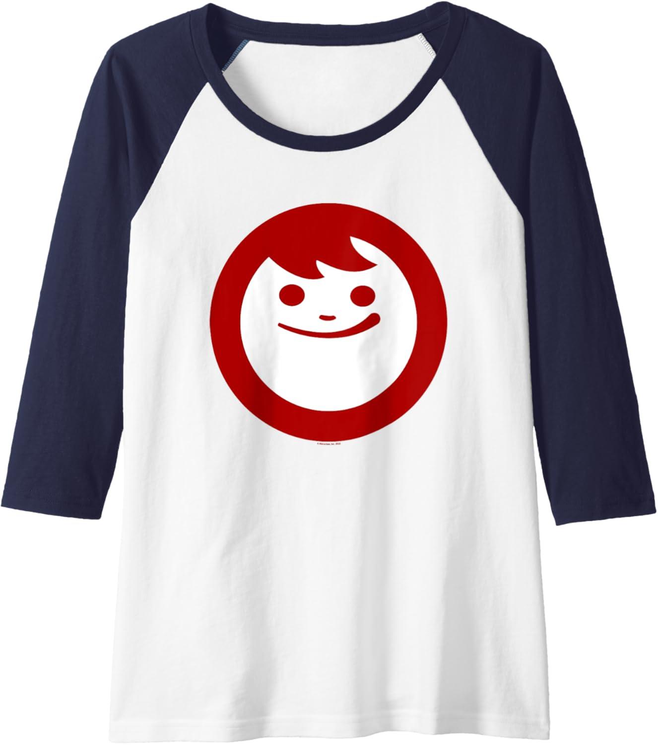 image:imageMaruchan Instant Lunch Happy Face Classic Logo Raglan Baseball TeeNavy BlueWhite