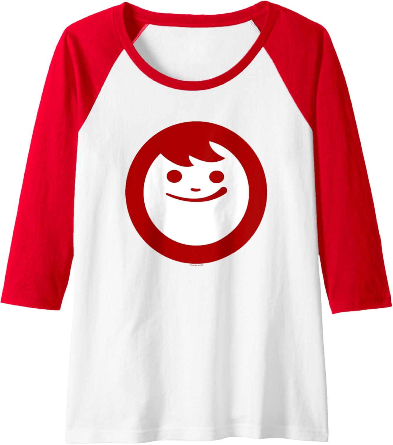 image:imageMaruchan Instant Lunch Happy Face Classic Logo Raglan Baseball TeeRedWhite