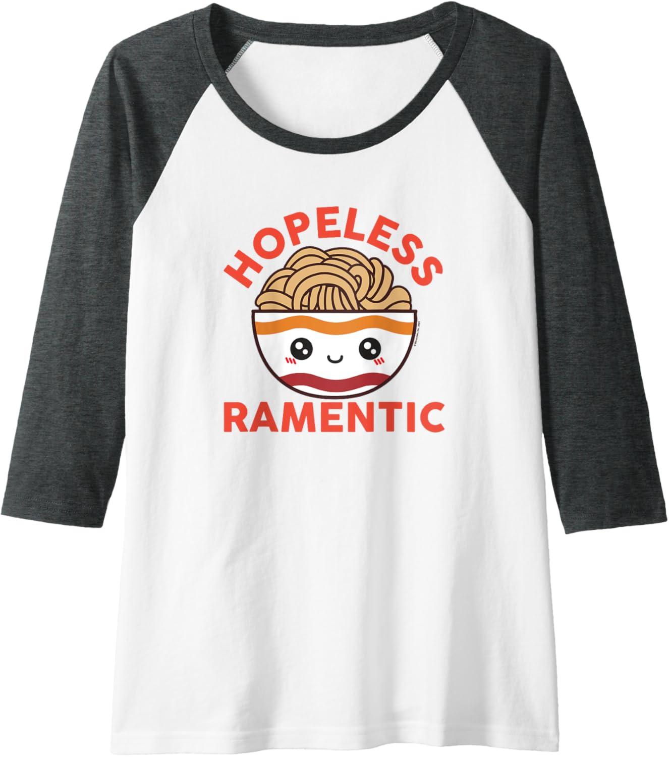 image:imageMaruchan Instant Lunch Hopeless Ramentic Cute Bowl Raglan Baseball TeeDark Heather GreyWhite