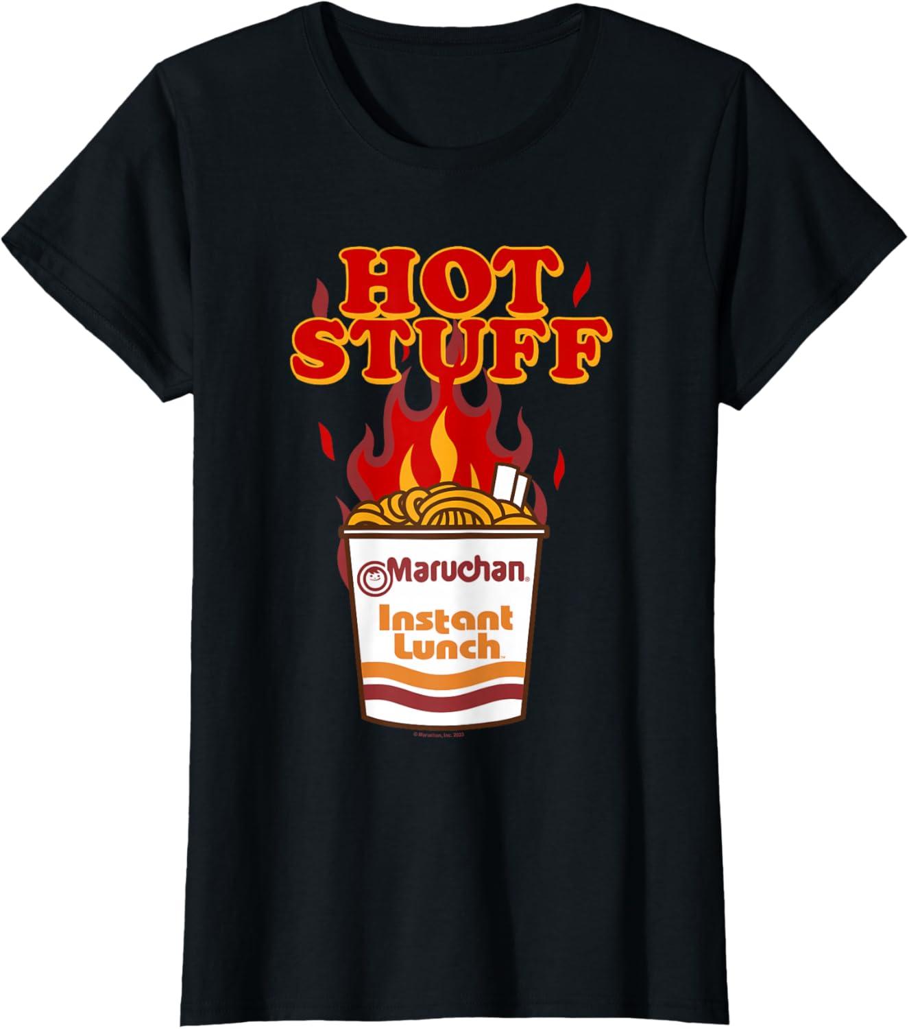 image:imageMaruchan Instant Lunch Hot Stuff Flaming Noodles Retro Shot TShirtBlack