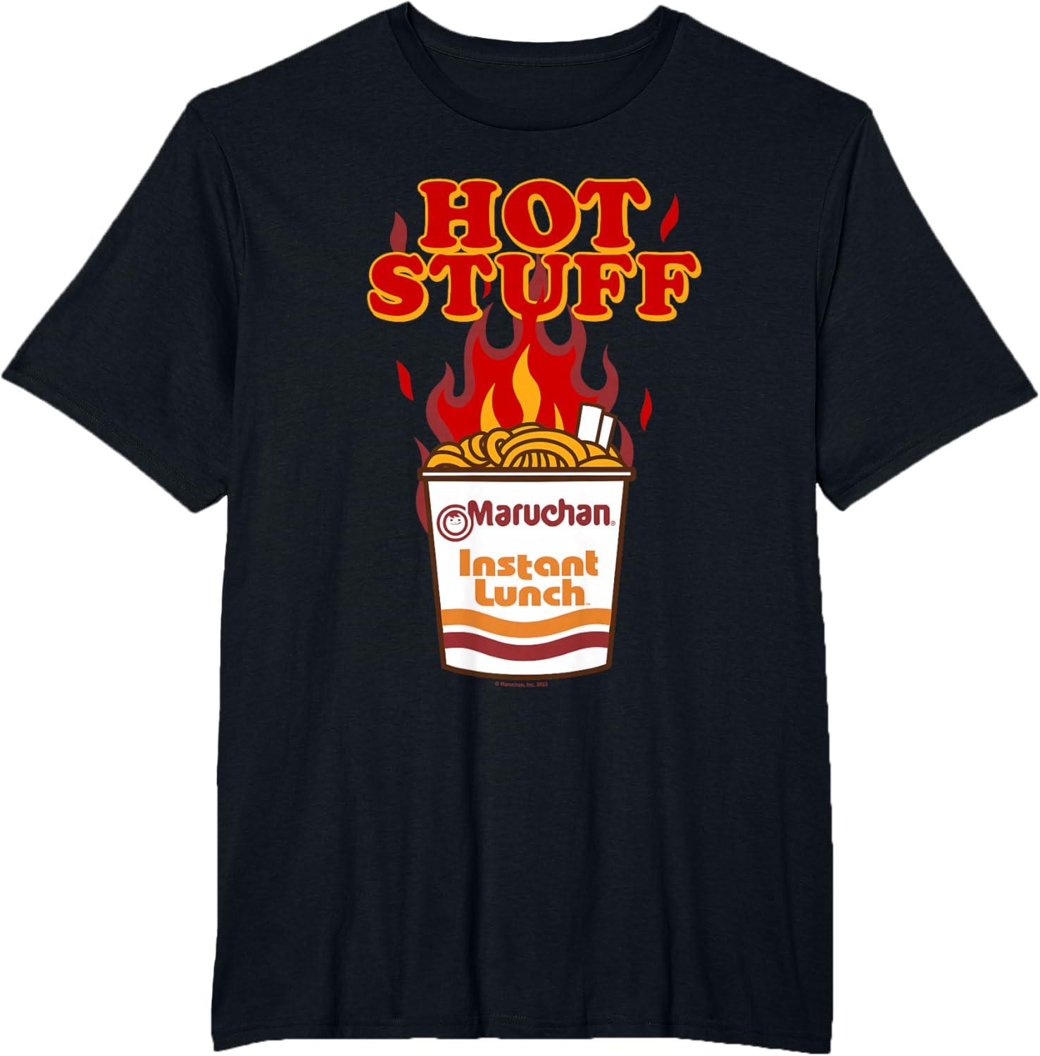 image:imageMaruchan Instant Lunch Hot Stuff Flaming Noodles Retro Shot TShirtBlack