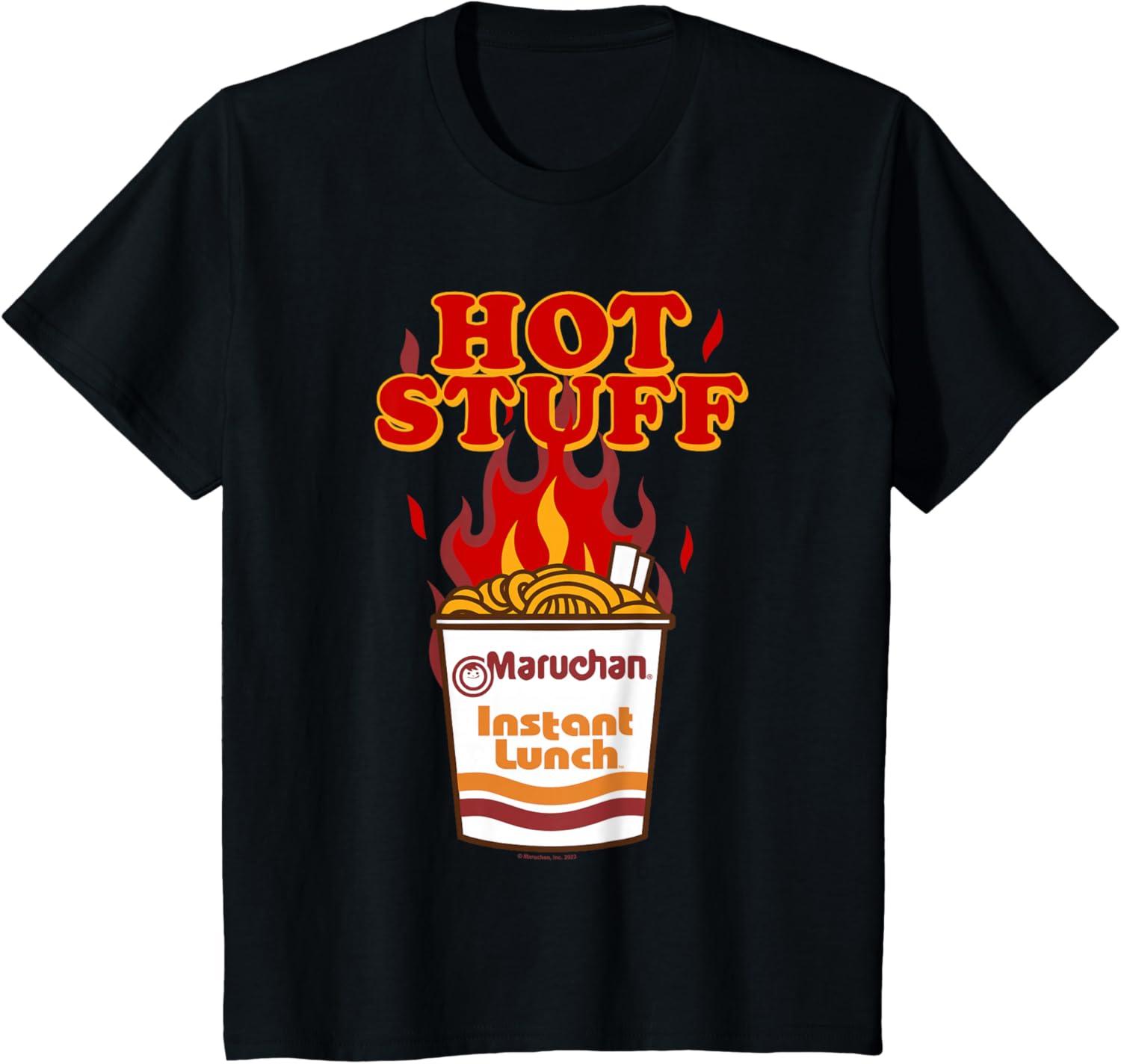 image:imageMaruchan Instant Lunch Hot Stuff Flaming Noodles Retro Shot TShirtBlack