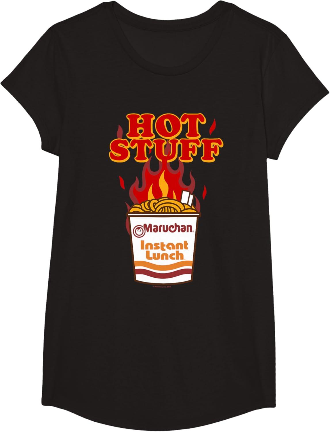 image:imageMaruchan Instant Lunch Hot Stuff Flaming Noodles Retro Shot TShirtBlack