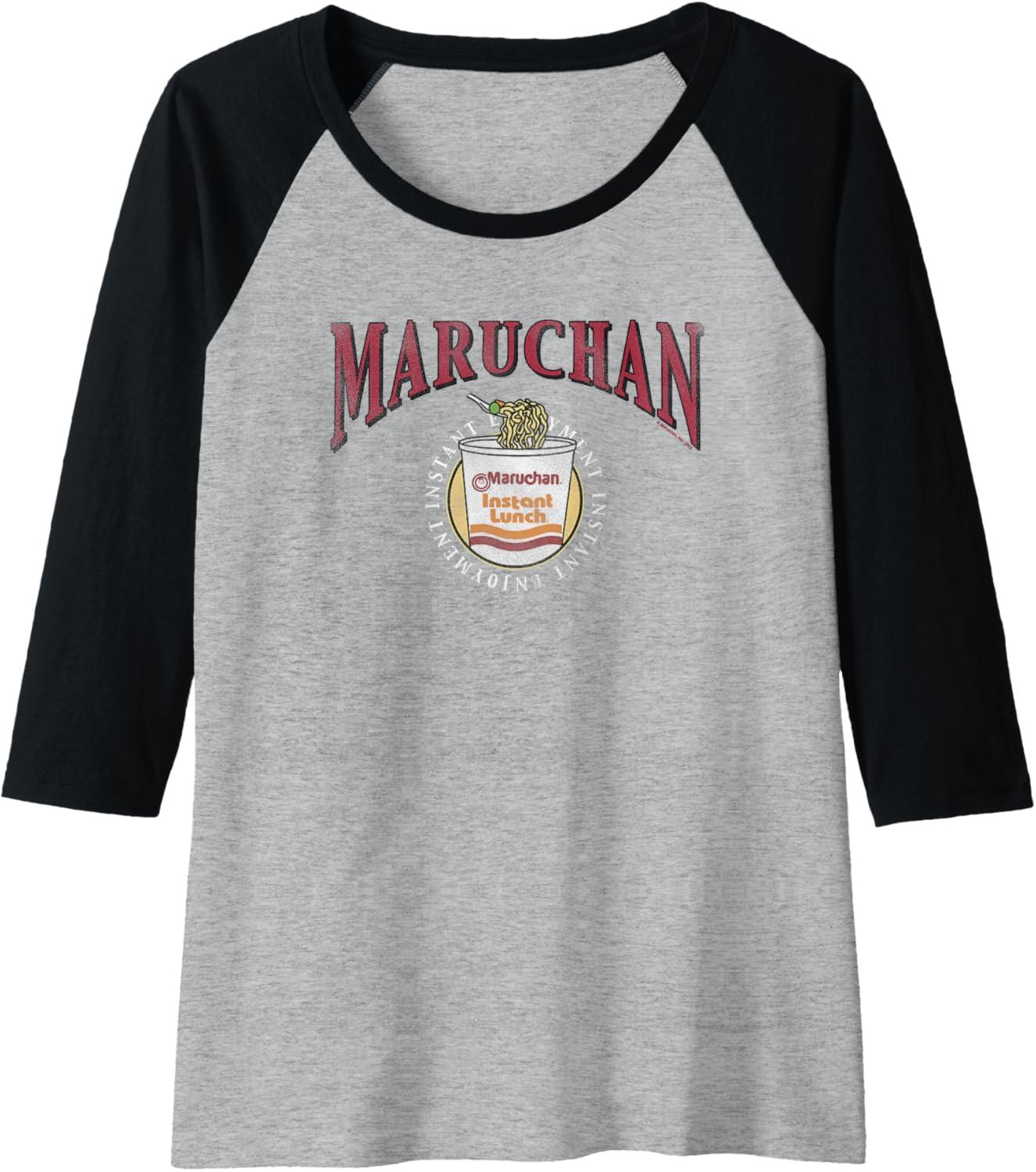 image:imageMaruchan Instant Lunch Instant Enjoyment Logo Raglan Baseball TeeBlackAthletic Heather