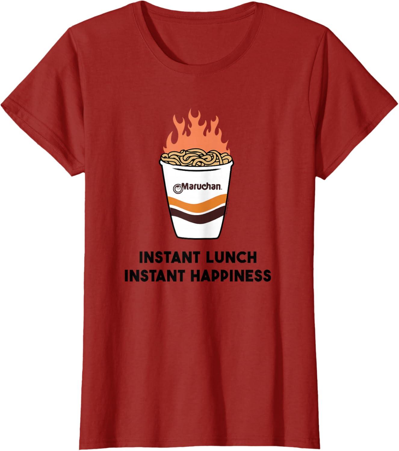 image:imageMaruchan Instant Lunch Instant Happiness Fiery Noodles TShirtCranberry Red