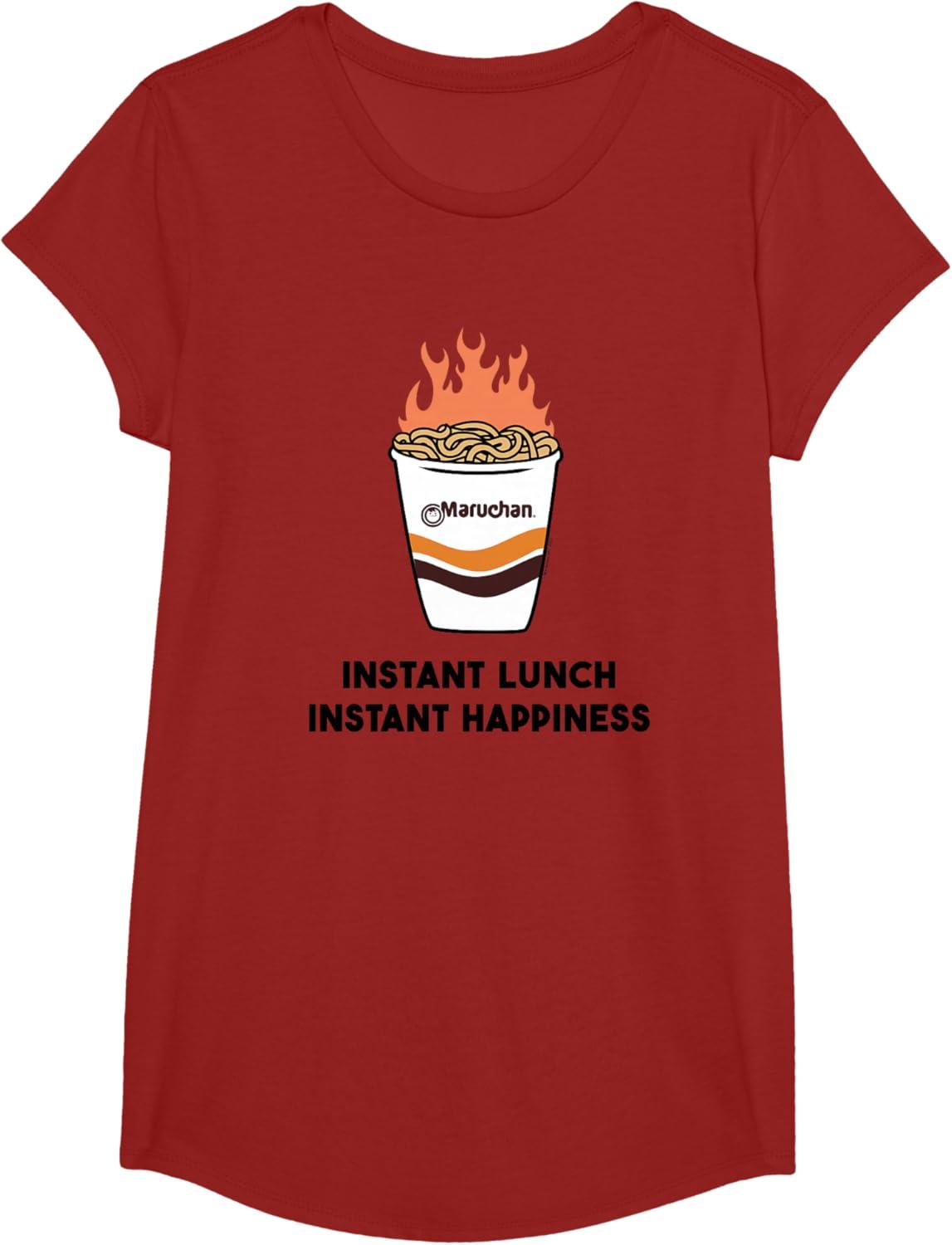 image:imageMaruchan Instant Lunch Instant Happiness Fiery Noodles TShirtCranberry Red