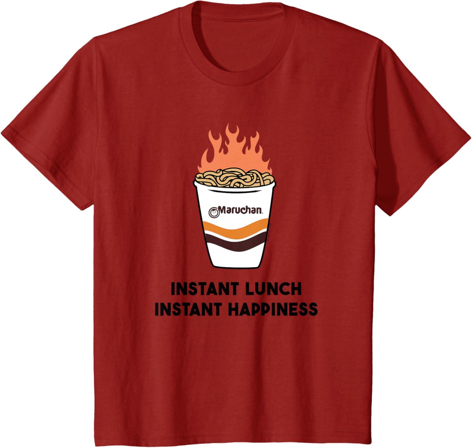 image:imageMaruchan Instant Lunch Instant Happiness Fiery Noodles TShirtCranberry Red