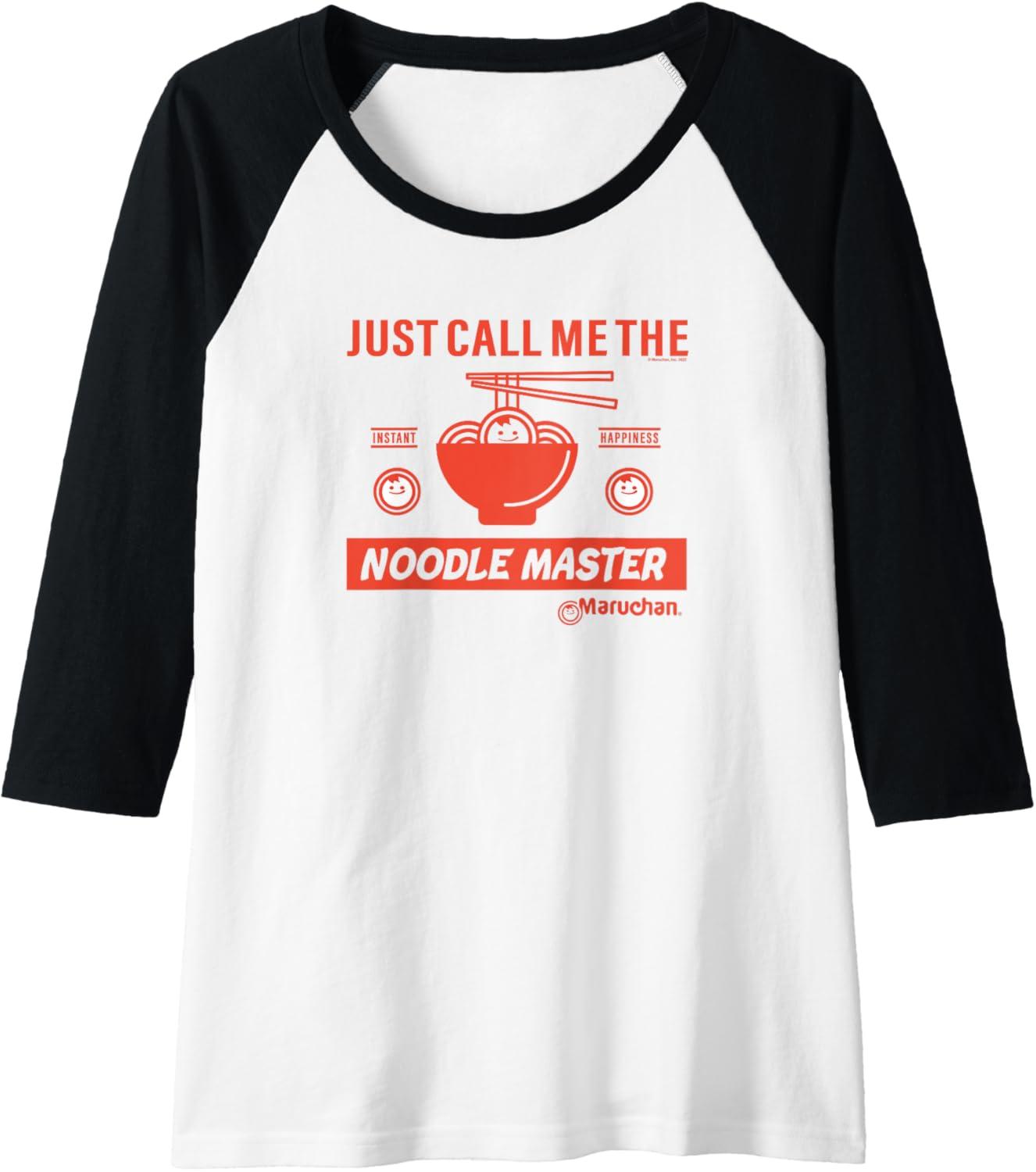 image:imageMaruchan Instant Lunch Just Call Me The Noodle Master Raglan Baseball TeeBlackWhite