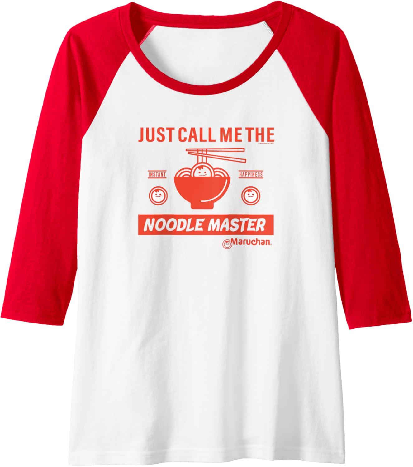 image:imageMaruchan Instant Lunch Just Call Me The Noodle Master Raglan Baseball TeeRedWhite