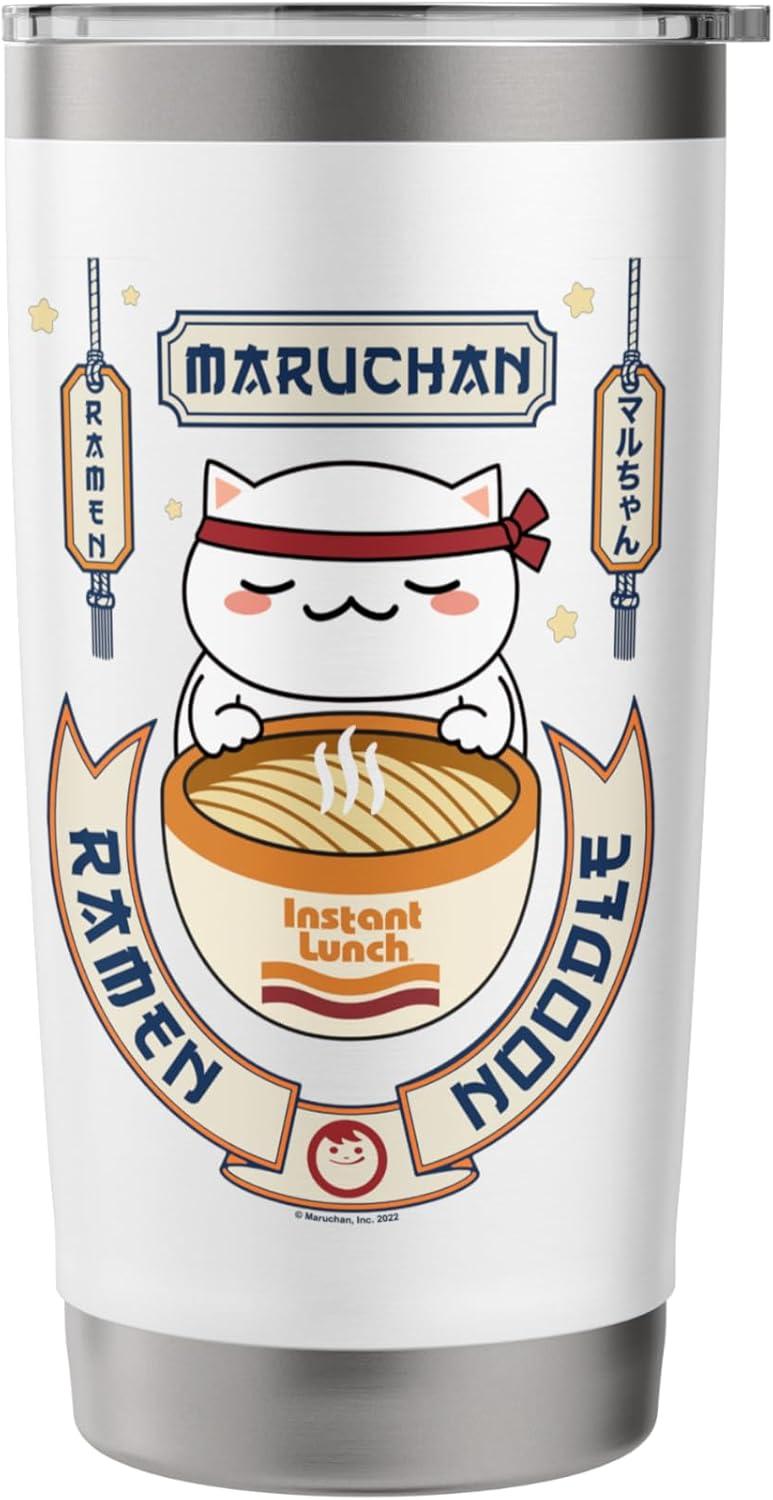 image:imageMaruchan Instant Lunch Kawaii Cat Ramen Noodle Bowl Stainless Steel Insulated TumblerWhite