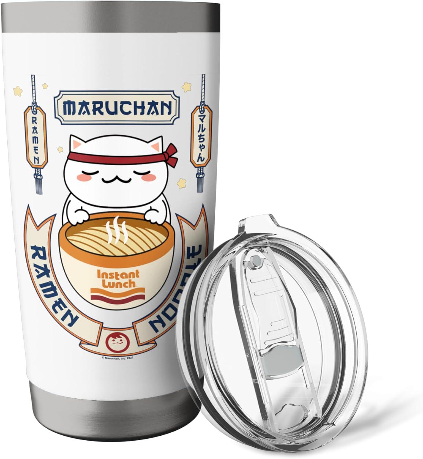 image:imageMaruchan Instant Lunch Kawaii Cat Ramen Noodle Bowl Stainless Steel Insulated TumblerWhite