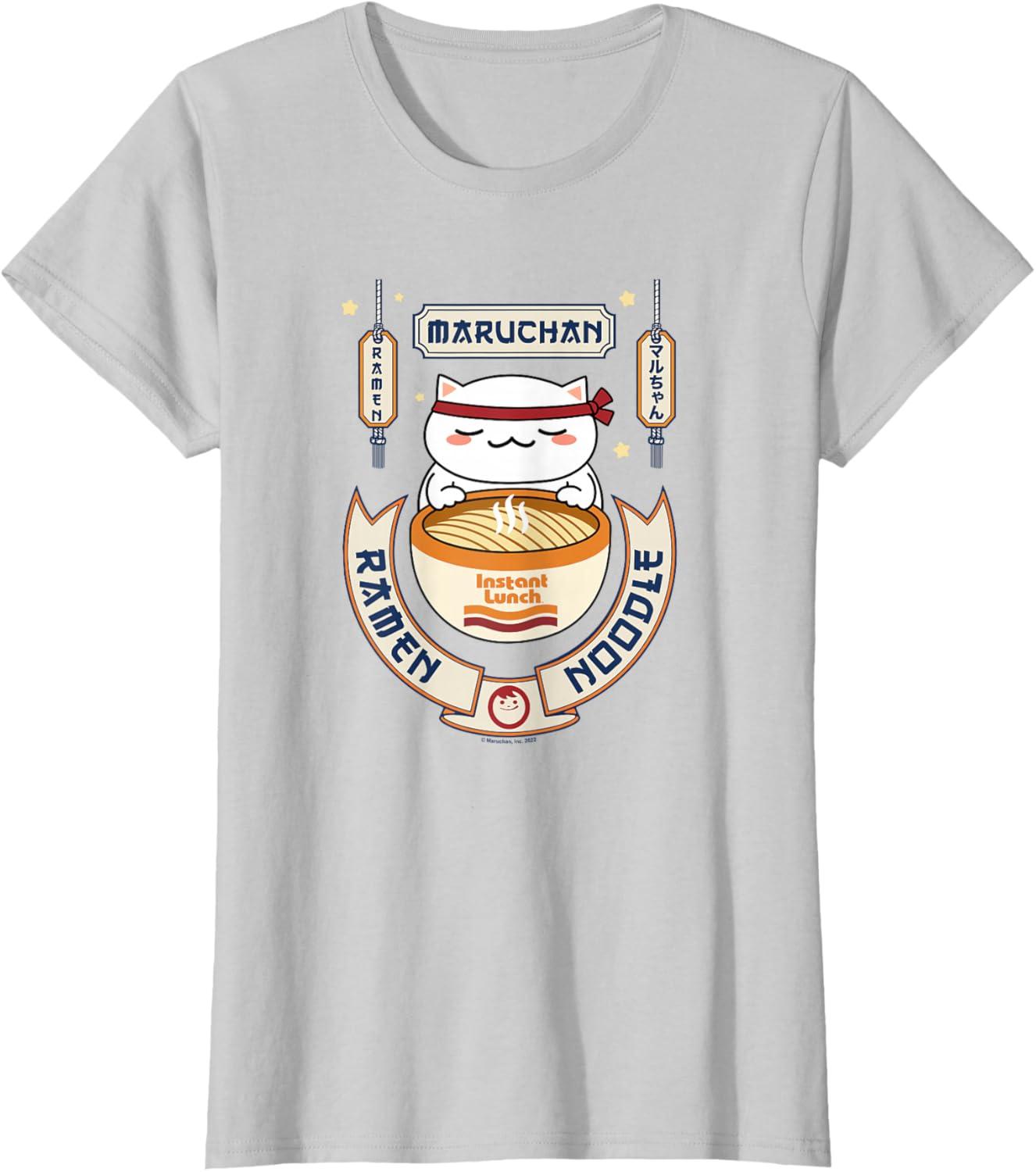 image:imageMaruchan Instant Lunch Kawaii Cat Ramen Noodle Bowl TShirtSilver Grey