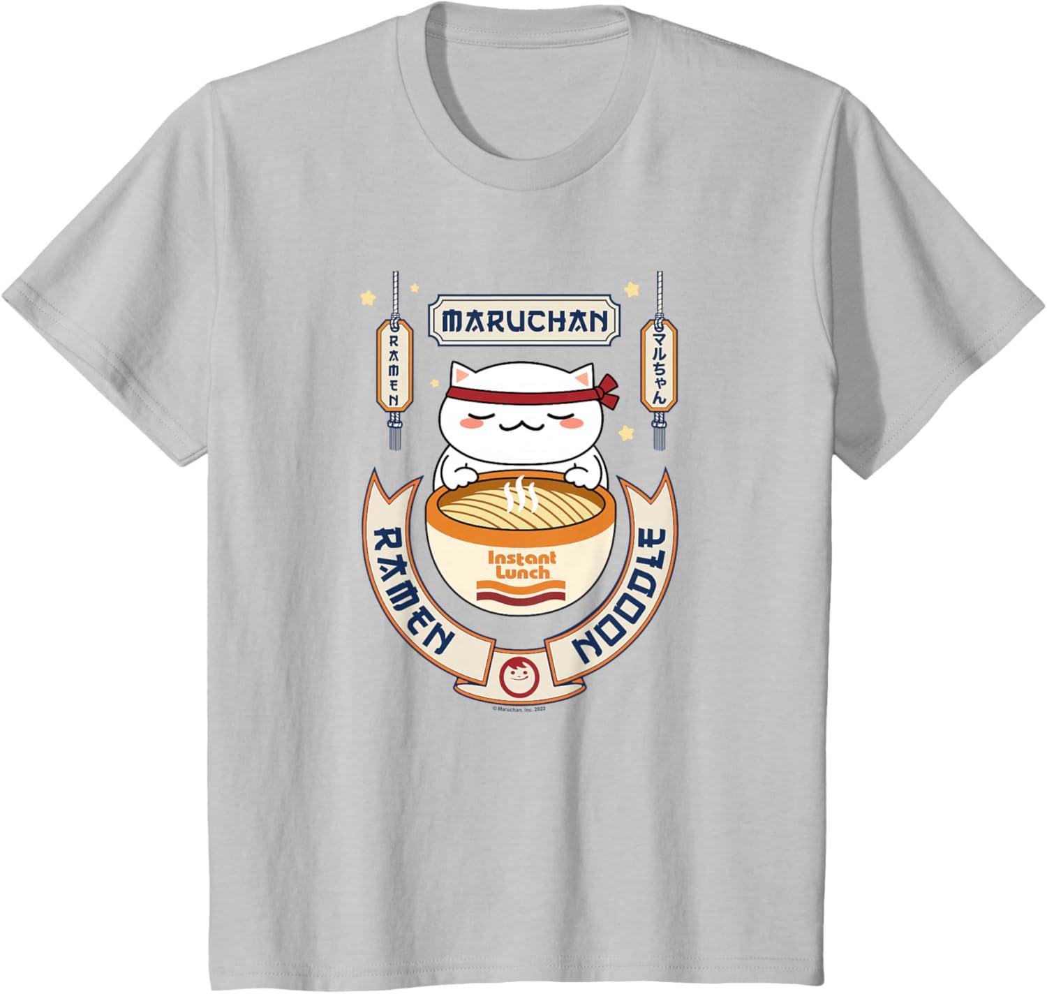 image:imageMaruchan Instant Lunch Kawaii Cat Ramen Noodle Bowl TShirtSilver Grey
