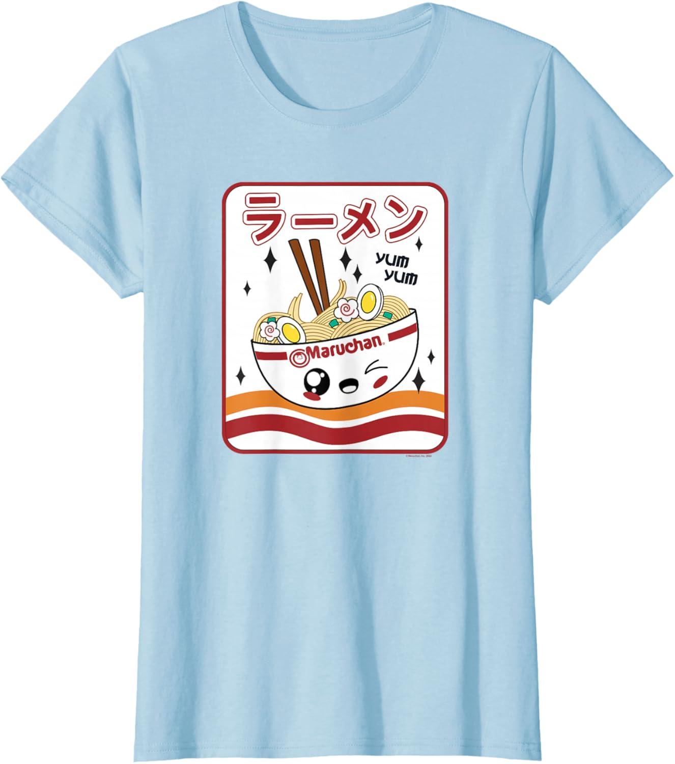 image:imageMaruchan Instant Lunch Kawaii Katakana Ramen Bowl Portrait TShirtBaby Blue