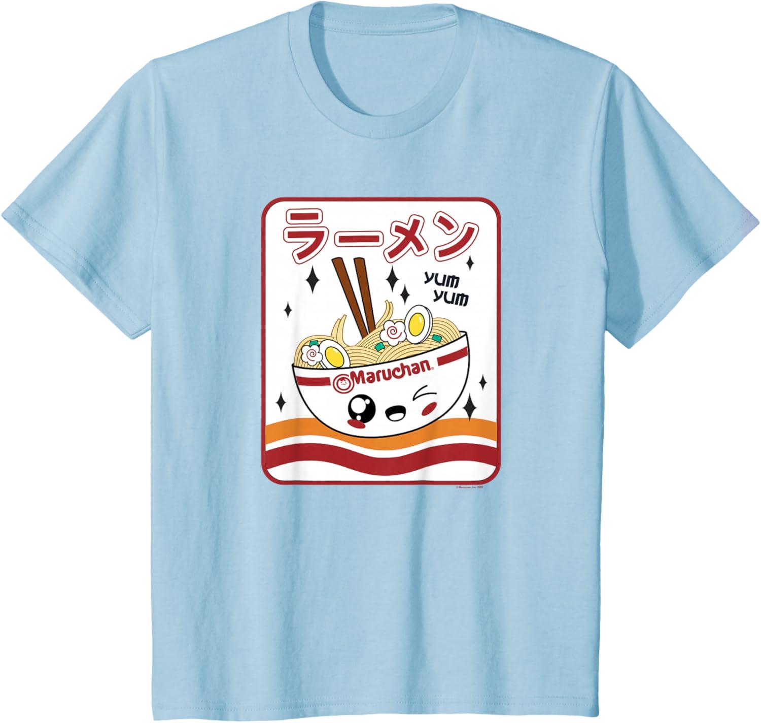image:imageMaruchan Instant Lunch Kawaii Katakana Ramen Bowl Portrait TShirtBaby Blue