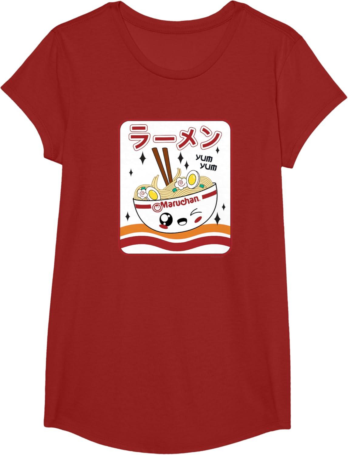 image:imageMaruchan Instant Lunch Kawaii Katakana Ramen Bowl Portrait TShirtCranberry Red