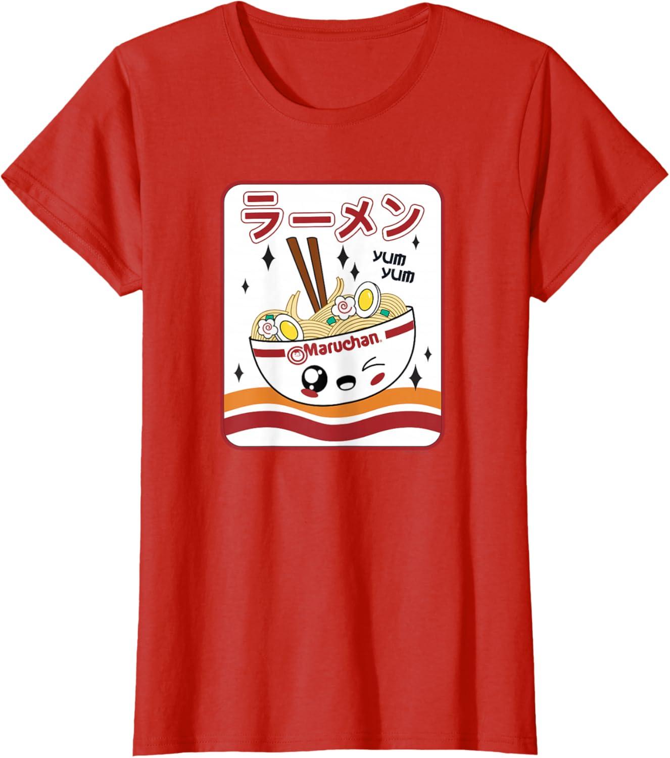 image:imageMaruchan Instant Lunch Kawaii Katakana Ramen Bowl Portrait TShirtRed