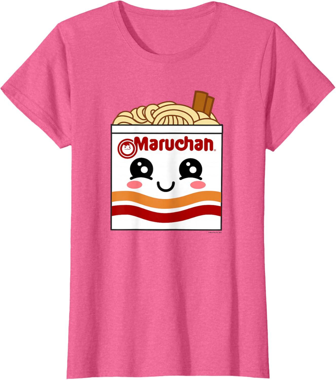 image:imageMaruchan Instant Lunch Kawaii Ramen Cup Logo TShirtPink Heather