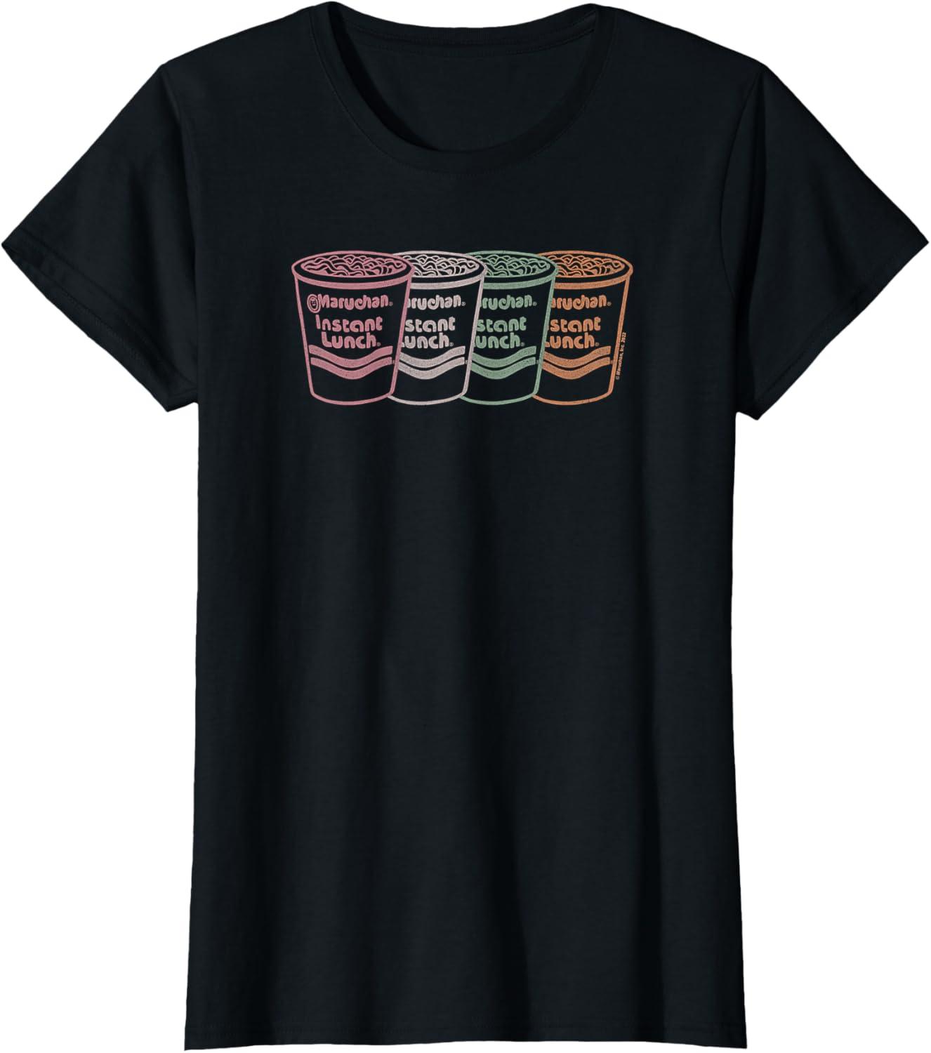 image:imageMaruchan Instant Lunch Multi Cups Colorful Line Art TShirtBlack