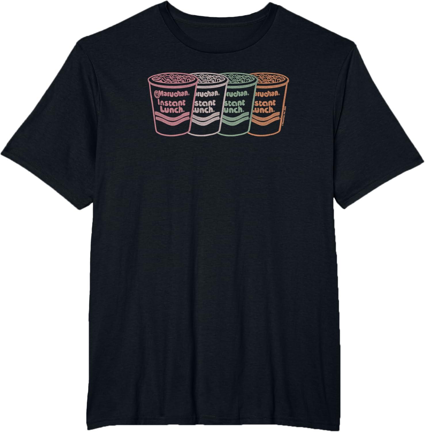 image:imageMaruchan Instant Lunch Multi Cups Colorful Line Art TShirtBlack