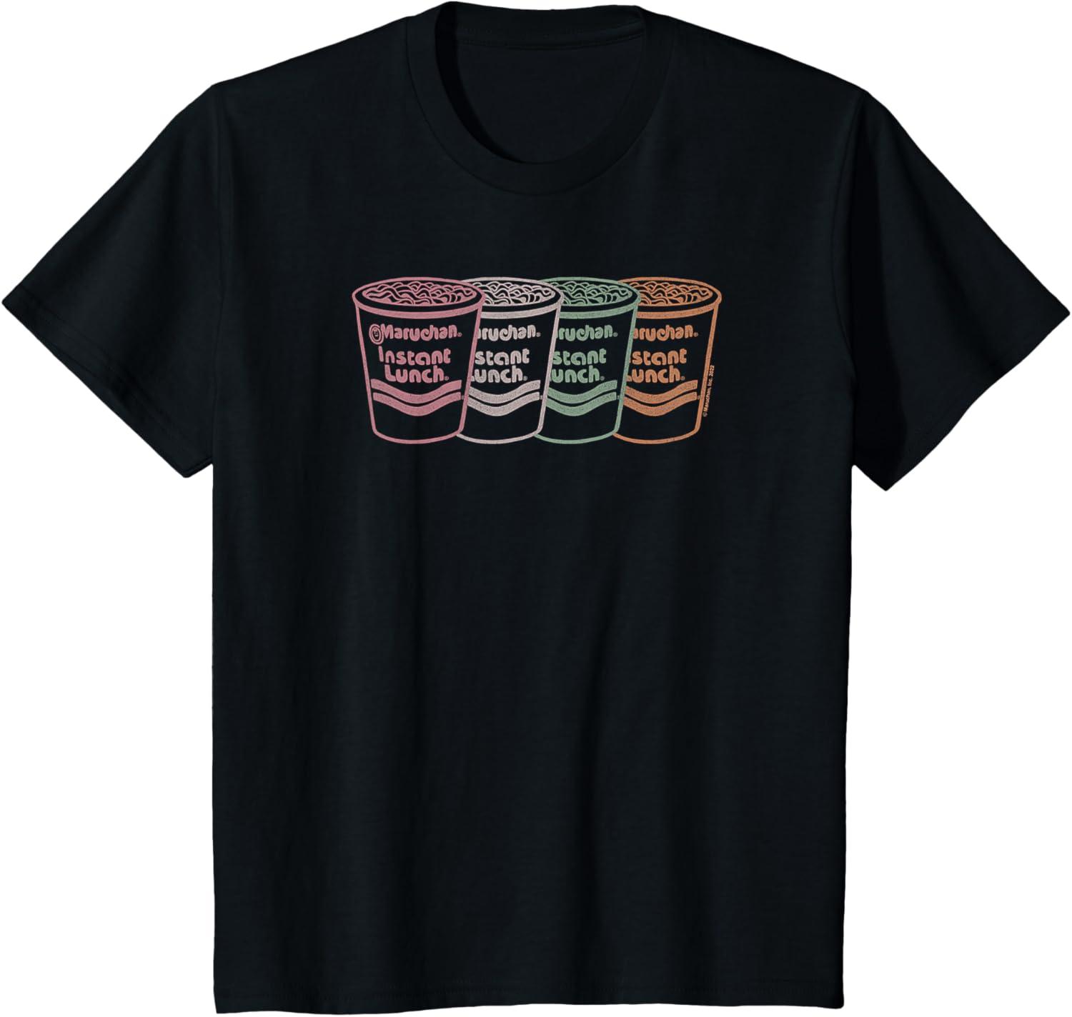 image:imageMaruchan Instant Lunch Multi Cups Colorful Line Art TShirtBlack