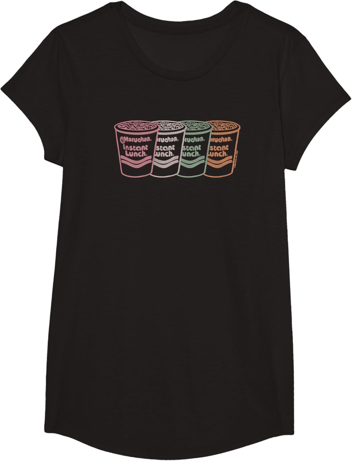 image:imageMaruchan Instant Lunch Multi Cups Colorful Line Art TShirtBlack