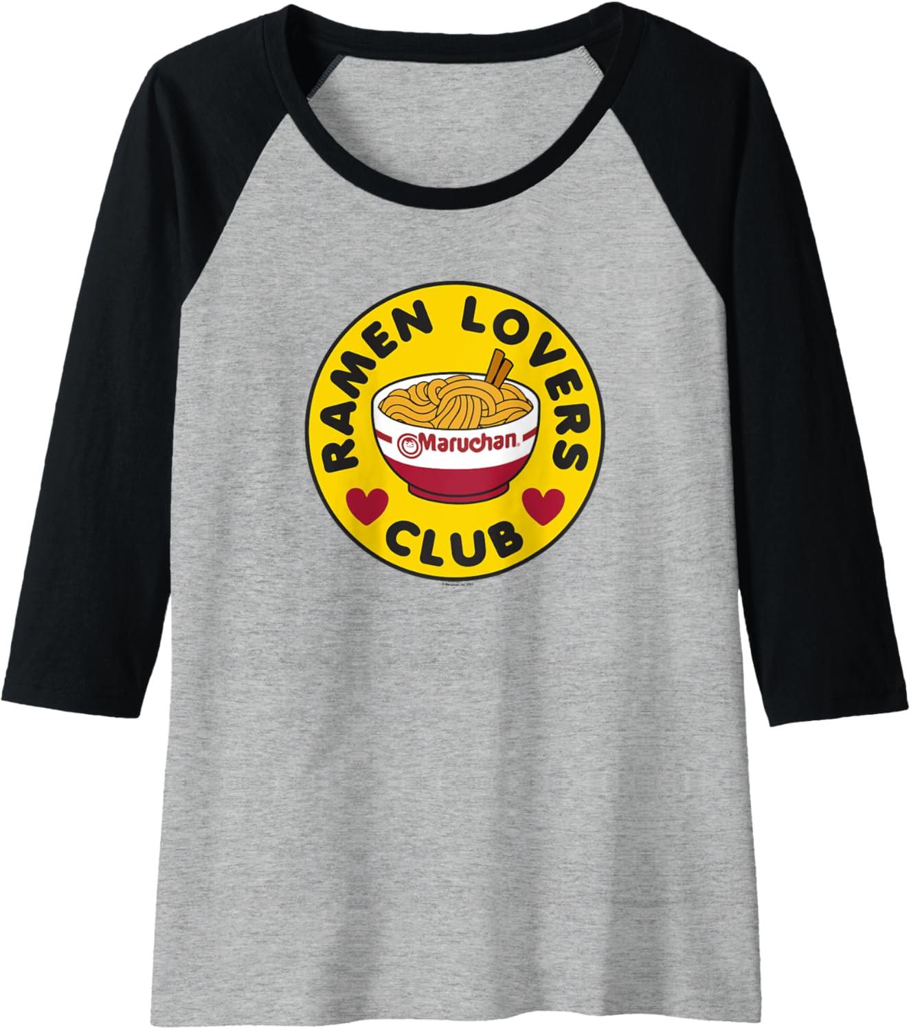 image:imageMaruchan Instant Lunch Ramen Lovers Club Bowl Logo Raglan Baseball TeeBlackAthletic Heather