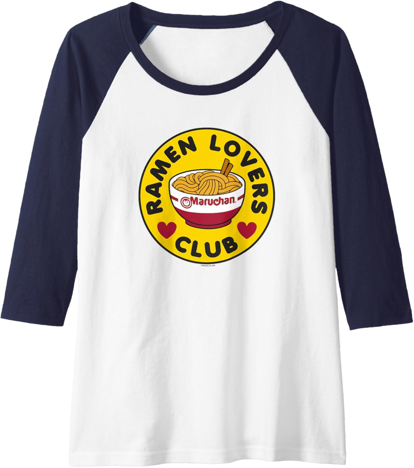 image:imageMaruchan Instant Lunch Ramen Lovers Club Bowl Logo Raglan Baseball TeeNavy BlueWhite