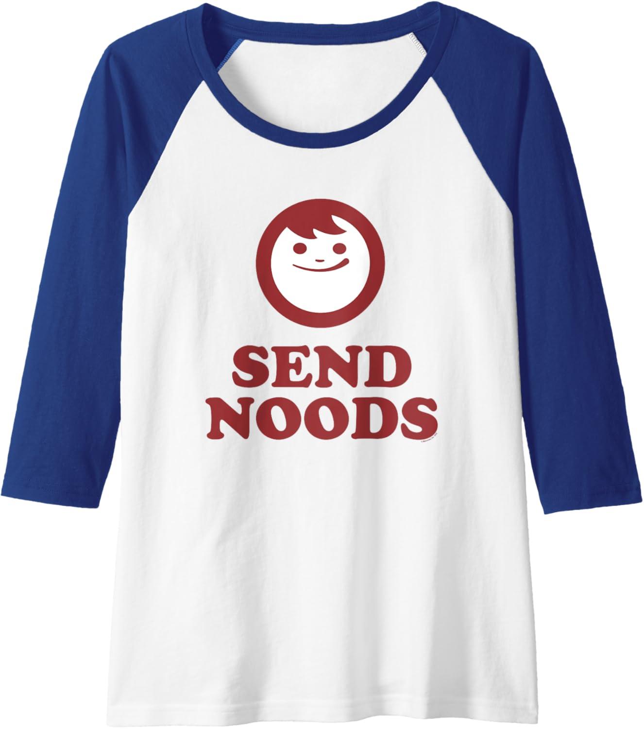 image:imageMaruchan Instant Lunch Send Noods Happy Face Logo Raglan Baseball TeeRoyal BlueWhite