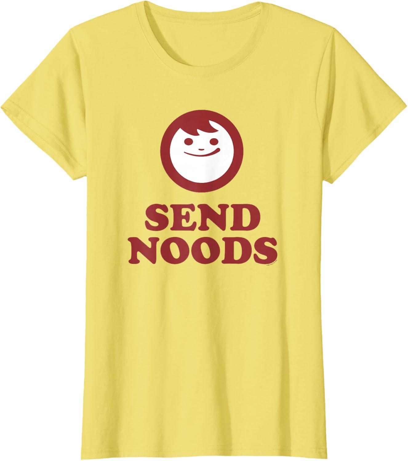 image:imageMaruchan Instant Lunch Send Noods Happy Face Logo TShirtLemon Yellow