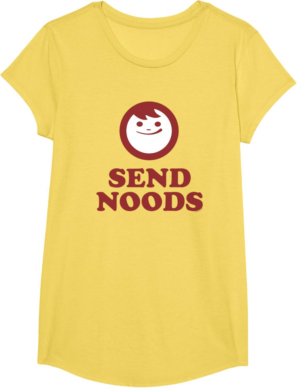 image:imageMaruchan Instant Lunch Send Noods Happy Face Logo TShirtLemon Yellow