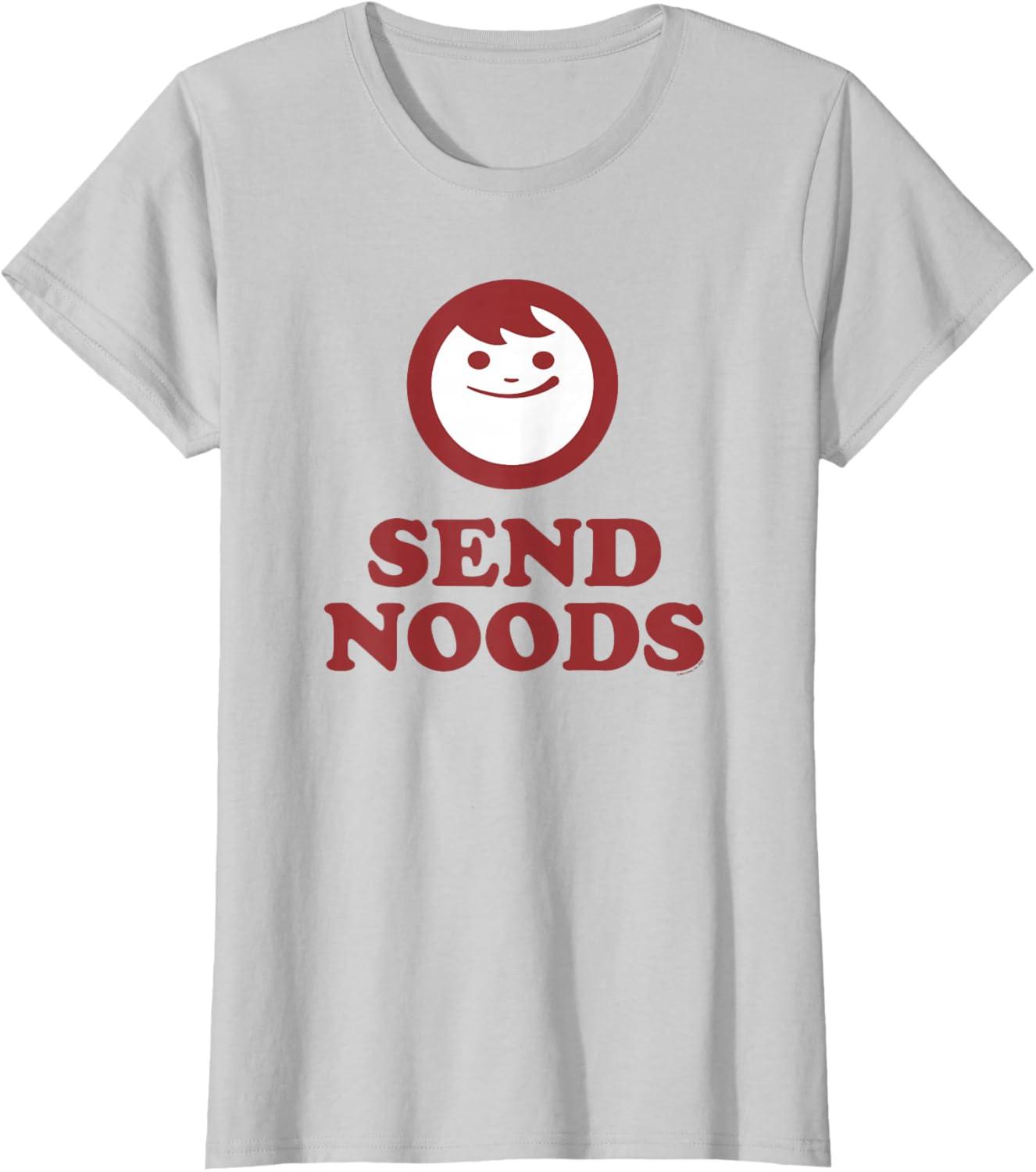 image:imageMaruchan Instant Lunch Send Noods Happy Face Logo TShirtSilver Grey