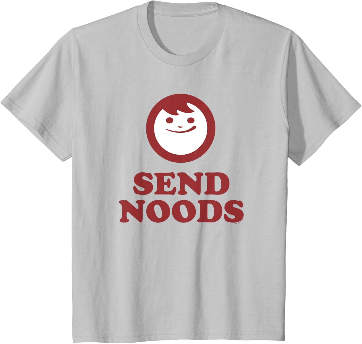 image:imageMaruchan Instant Lunch Send Noods Happy Face Logo TShirtSilver Grey