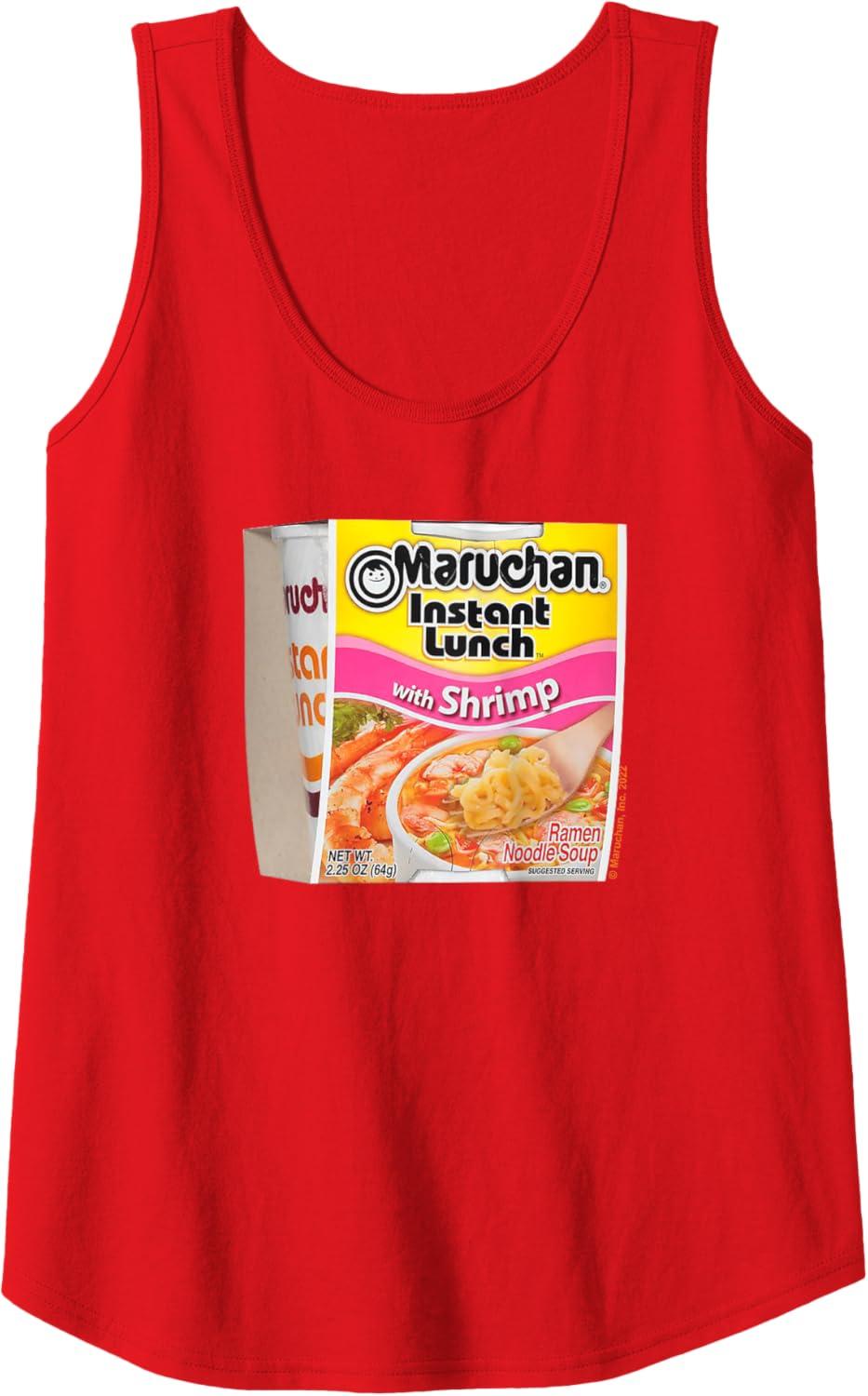 image:imageMaruchan Instant Lunch Shrimp Flavor Package Noodle Cup Tank TopRed