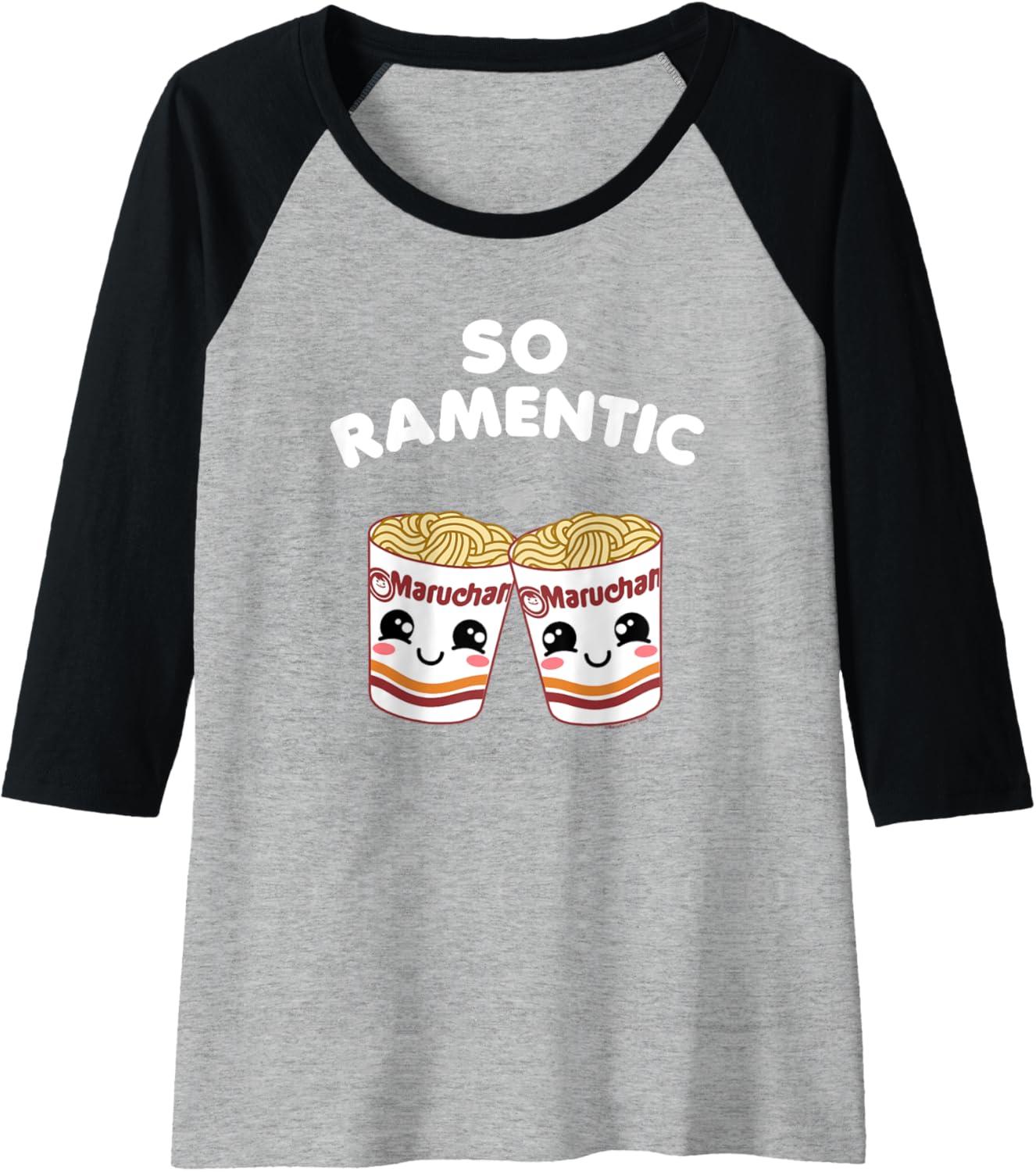 image:imageMaruchan Instant Lunch So Ramentic Lovely Ramen Cups Raglan Baseball TeeBlackAthletic Heather