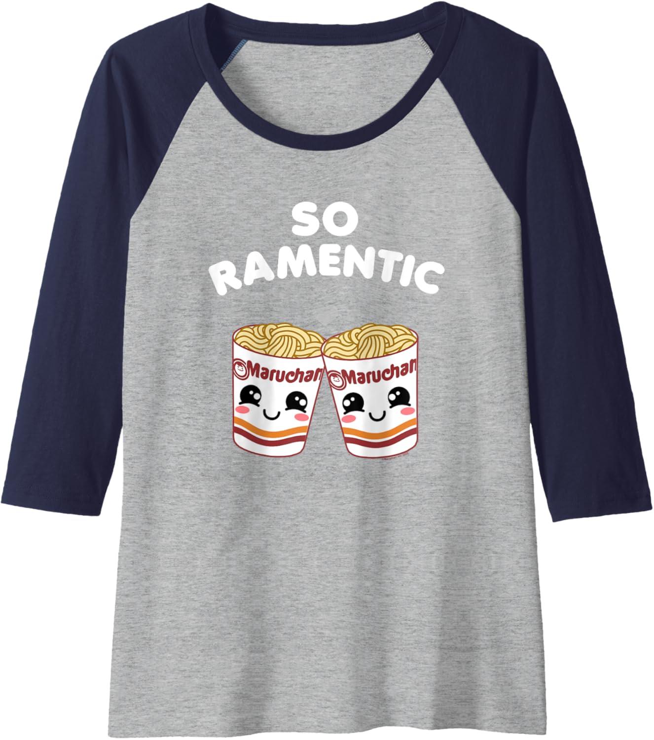 image:imageMaruchan Instant Lunch So Ramentic Lovely Ramen Cups Raglan Baseball TeeNavy BlueAthletic Heather