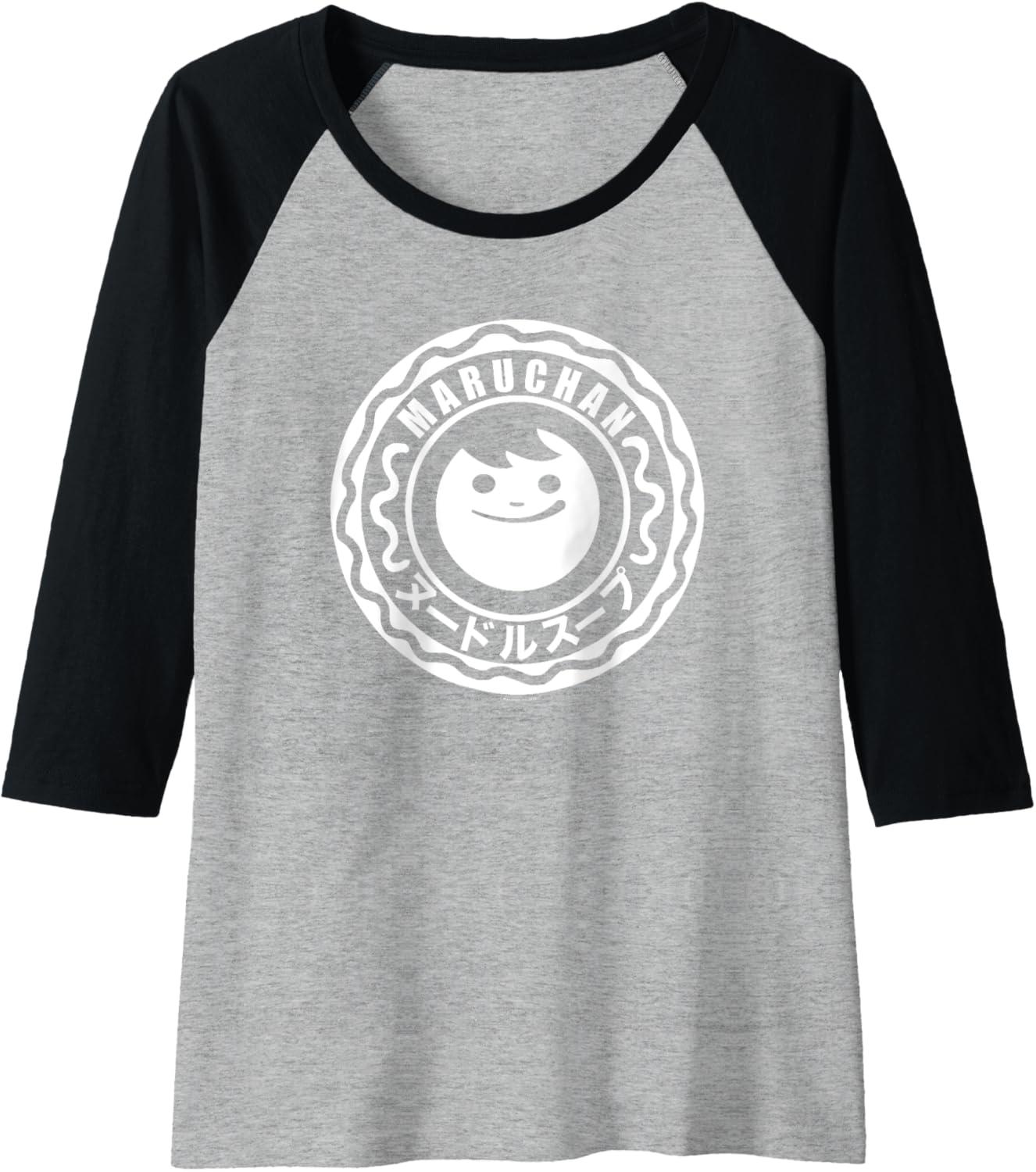 image:imageMaruchan Instant Lunch Soup Circular Official Logo Raglan Baseball TeeBlackAthletic Heather