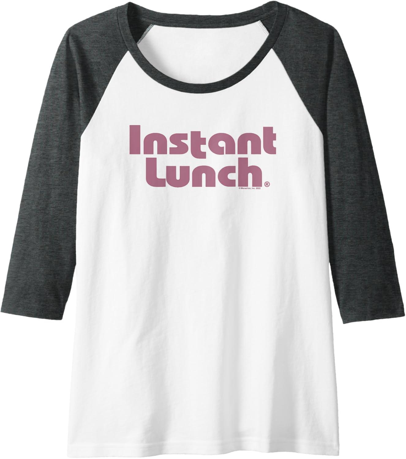 image:imageMaruchan Instant Lunch Text Logo Raglan Baseball TeeDark Heather GreyWhite