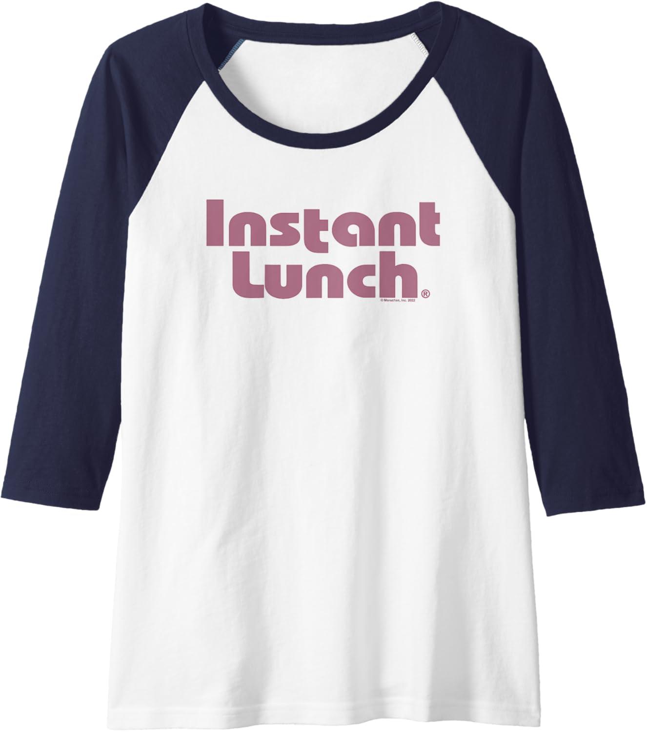 image:imageMaruchan Instant Lunch Text Logo Raglan Baseball TeeNavy BlueWhite