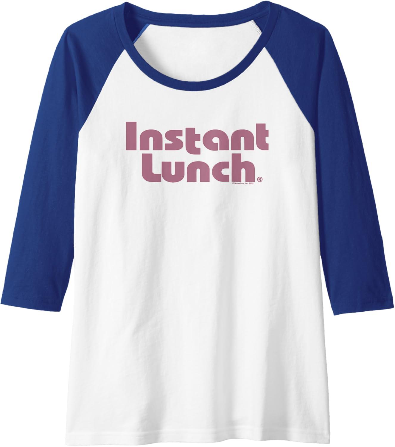 image:imageMaruchan Instant Lunch Text Logo Raglan Baseball TeeRoyal BlueWhite