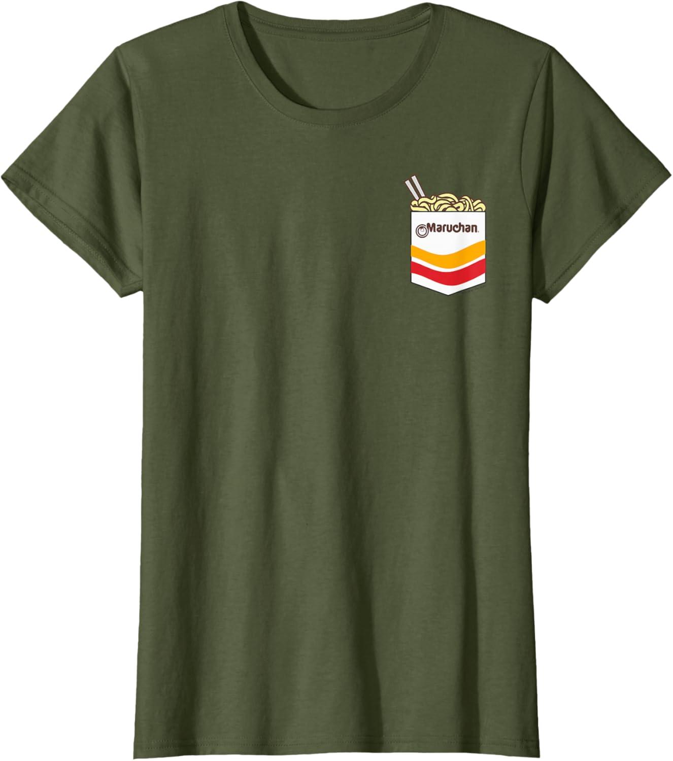 image:imageMaruchan Instant Noodles Faux Pocket Logo TShirtOlive Green