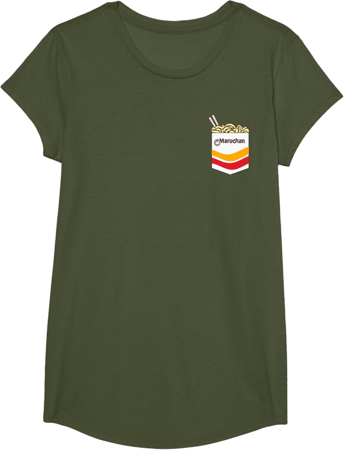 image:imageMaruchan Instant Noodles Faux Pocket Logo TShirtOlive Green