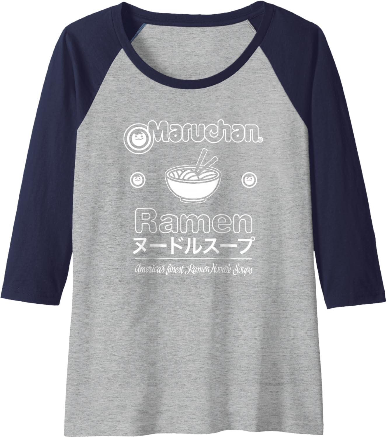 image:imageMaruchan Katakana Americans Finest Ramen Noodle Soup Raglan Baseball TeeNavy BlueAthletic Heather