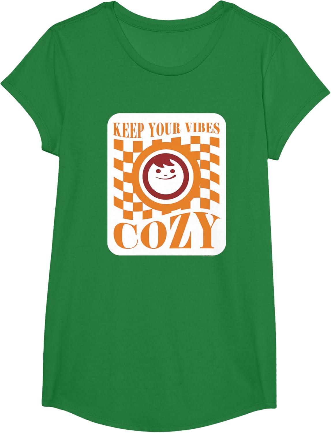 image:imageMaruchan Keep Your Vibes Cozy Checker Smiley Face Logo TShirtKelly Green