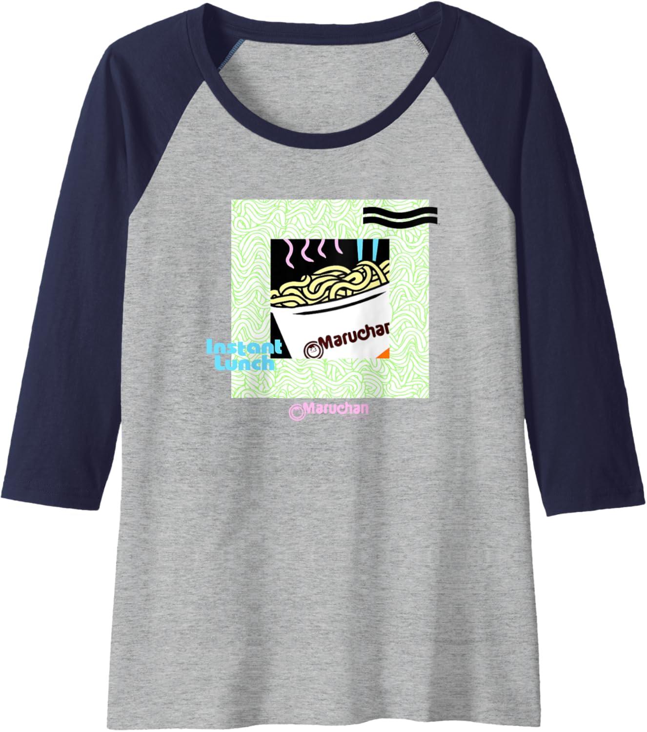 image:imageMaruchan Noodle Cup Instant Lunch Poster Raglan Baseball TeeNavy BlueAthletic Heather